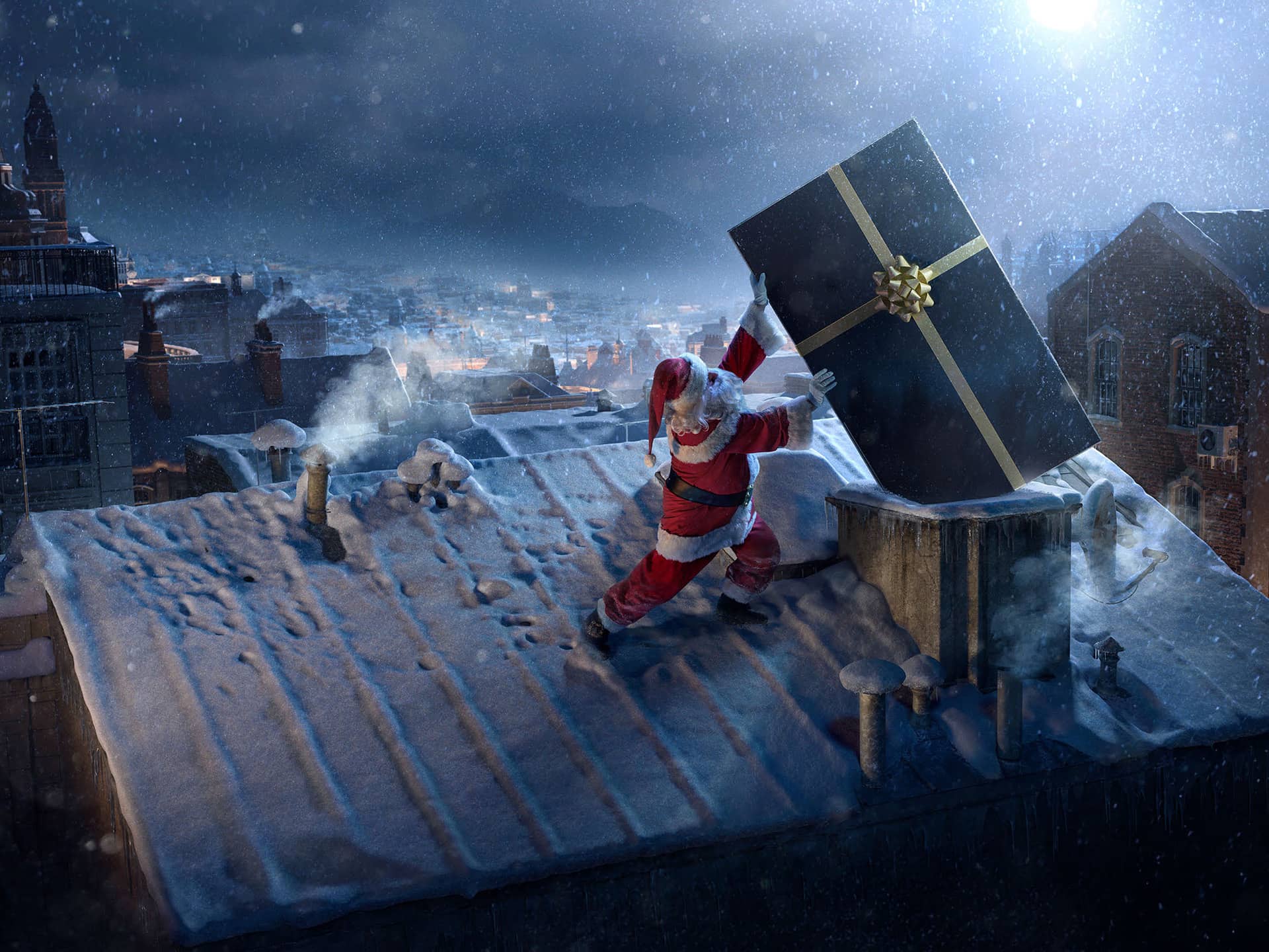 Fondo de Navidad con Santa Claus
